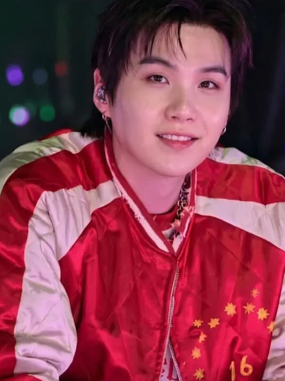 BTS ARIRANG Toronto Tour Suga Satin Jacket Red