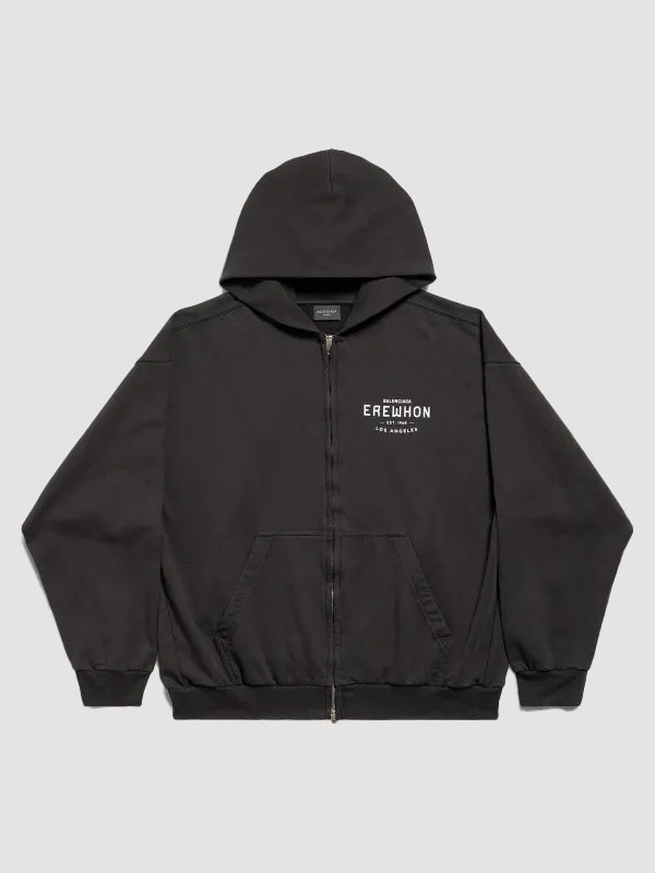 Balenciaga X Erewhon Los Angeles Zip Up Hoodie Black