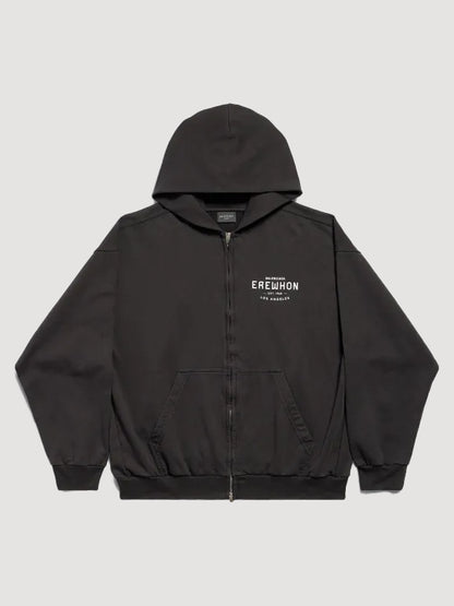 Balenciaga X Erewhon Los Angeles Zip Up Hoodie Black
