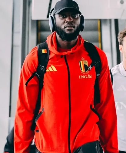 Belgium Adidas Tiro Tech Red Windbreaker Jacket