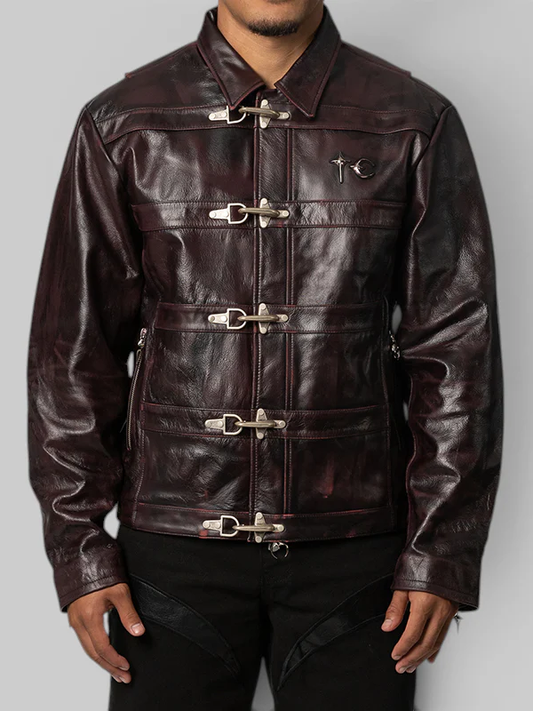 Black Bio Soldier Leather Jacket