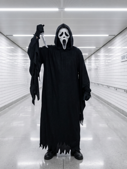 Black Hooded Robe Ghostface Halloween Costume