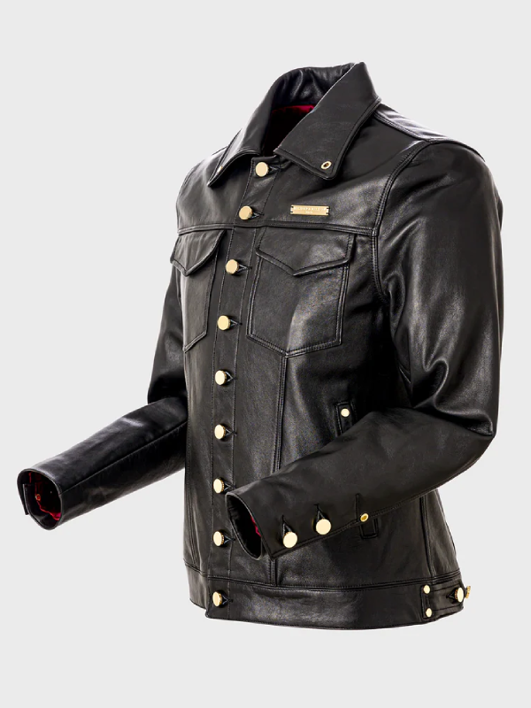 Black Leather Trucker Jacket