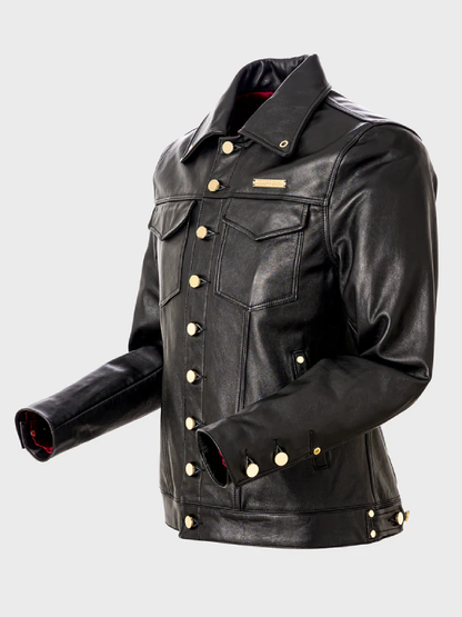 Black Leather Trucker Jacket