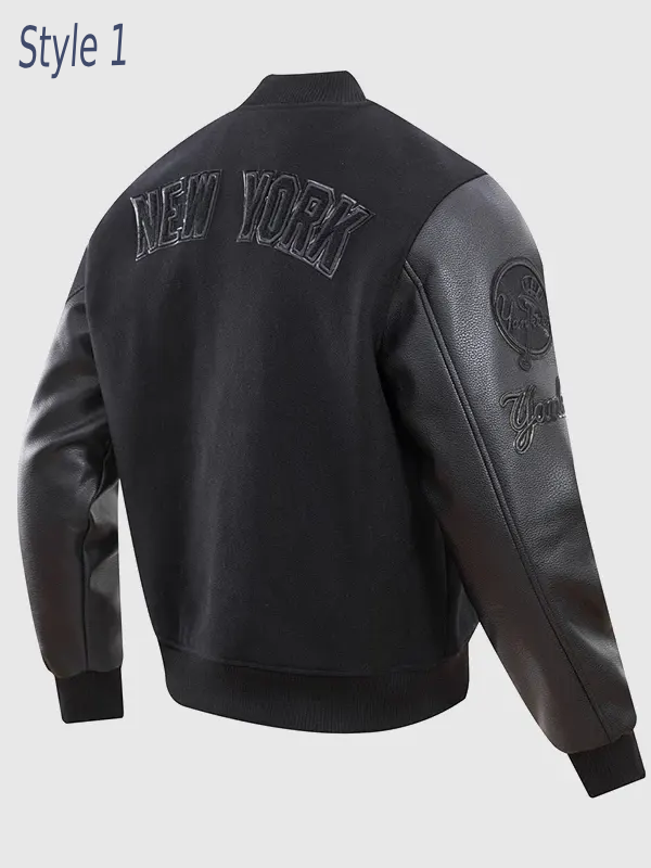 Black MLB Varsity Jacket Style 1