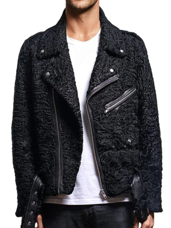 Black Persian Lamb Jacket Men
