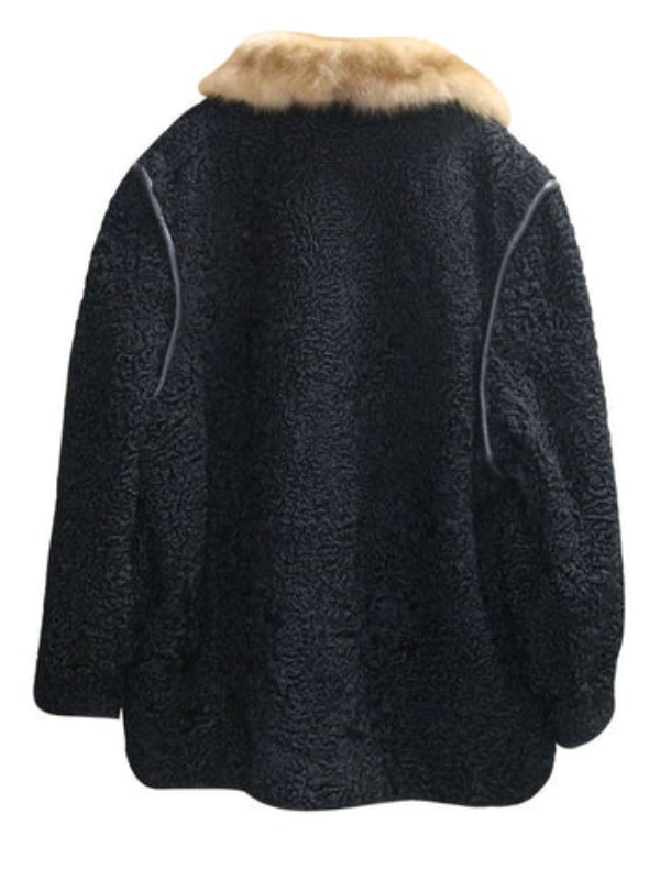 Black Persian Lamb Winter Coat for Men