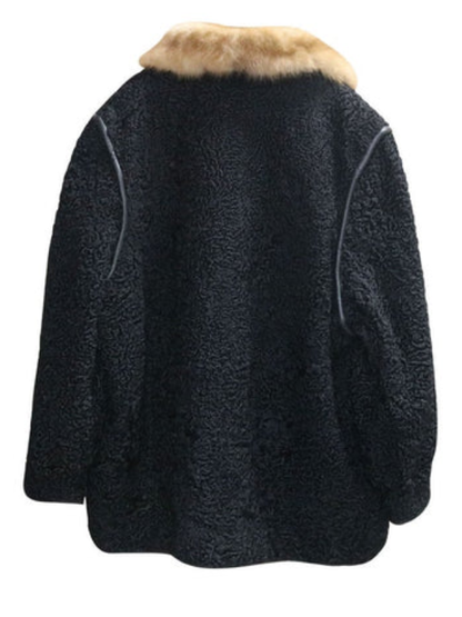 Black Persian Lamb Winter Coat for Men