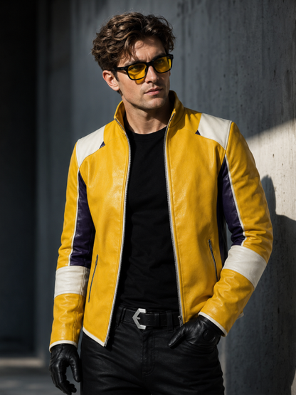 Charlie Disco Yellow Leather Jacket