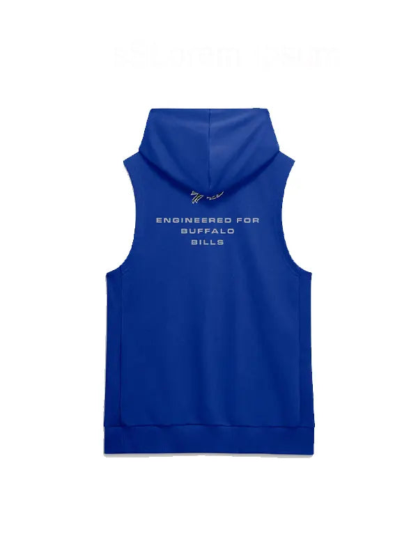 Buffalo Bills NFL Sideline Sleeveless Training Dri Fit Royal Blue Hoodie