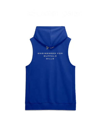 Buffalo Bills NFL Sideline Sleeveless Training Dri Fit Royal Blue Hoodie