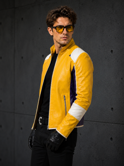 Charlie Disco Yellow Leather Jacket