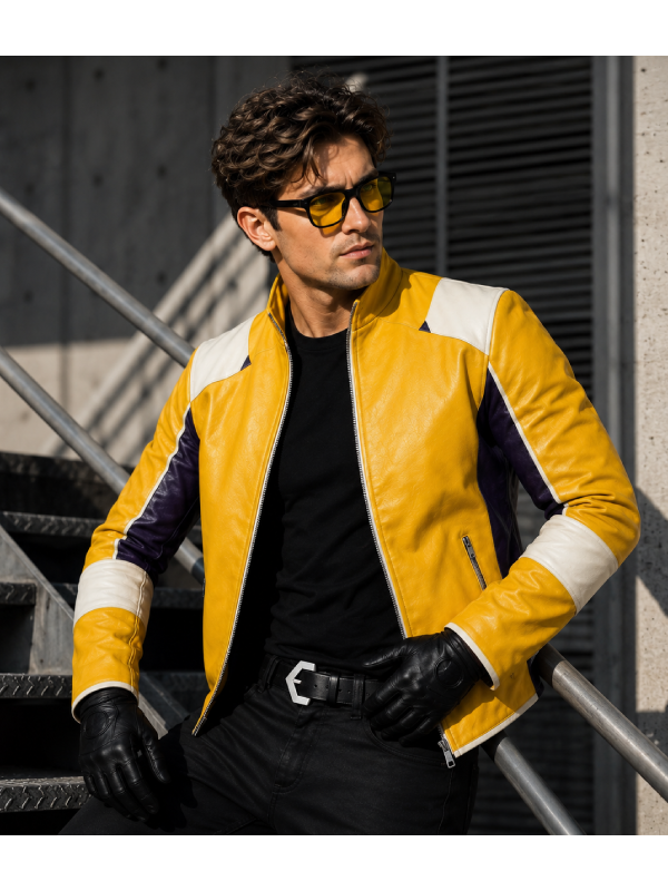 Charlie Disco Yellow Leather Jacket