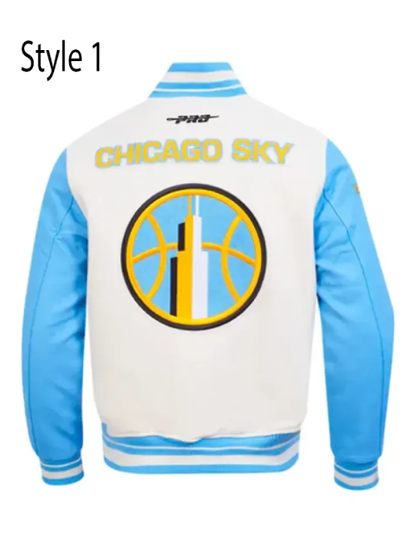 Chicago Sky Classics Retro White Blue Varsity Jacket