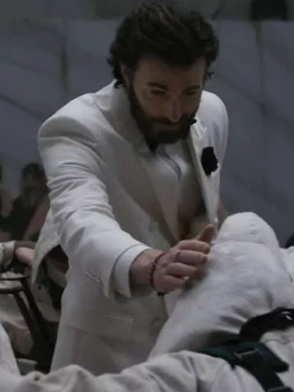 Chris Evans Movie Sacrifice 2026 White Blazer
