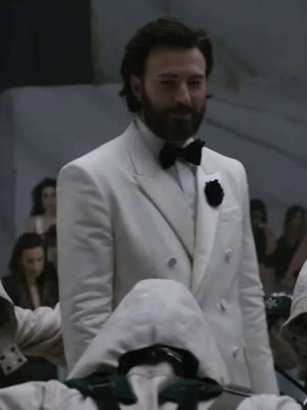 Chris Evans Sacrifice 2026 White Blazer