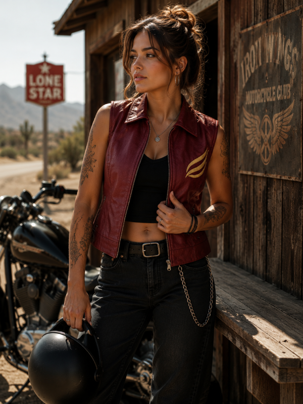 Claire Redfield Style Leather Vest for Women RE2 Costume Wear