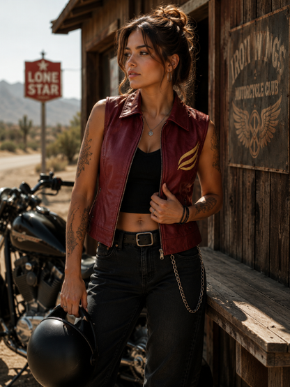 Claire Redfield Style Leather Vest for Women RE2 Costume Wear