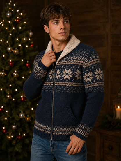Classic Navy Blue Cardigan Sweater