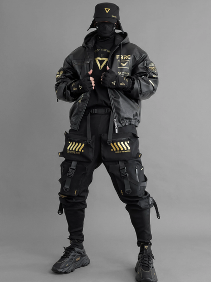 Cyberpunk BLC Type 070 Black Gold Leather jacket