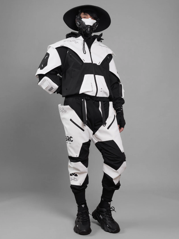 Cyberpunk Men's Panda Deep Recon DRC-305 Leather jacket White & Black