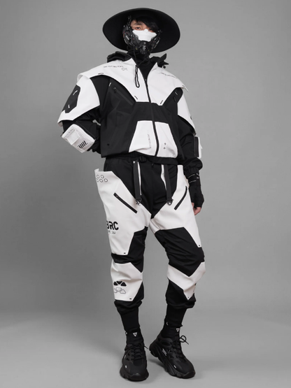 Cyberpunk Men's Panda Deep Recon DRC-305 Leather jacket White & Black