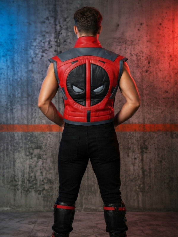 Deadpool Cosplay Costume Vest Marvel Rivals PU Leather Superhero Jacket