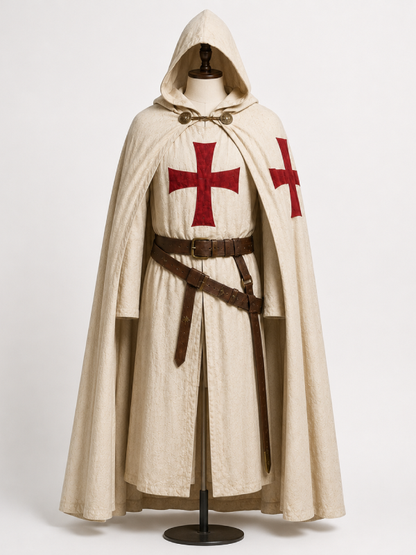 Deluxe Crusader Knight Templar Costume Set for Adults