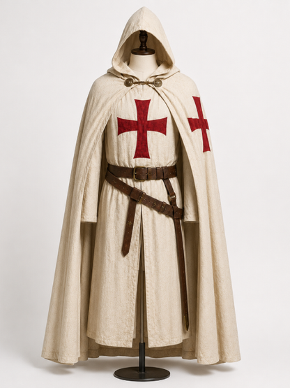 Deluxe Crusader Knight Templar Costume Set for Adults