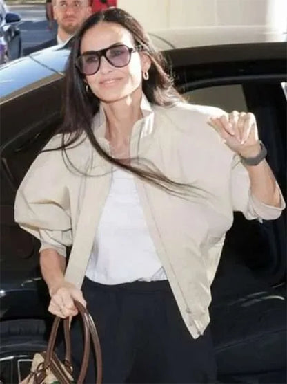 Demi Moore 2026 Cannes Film Festival Beige Jacket