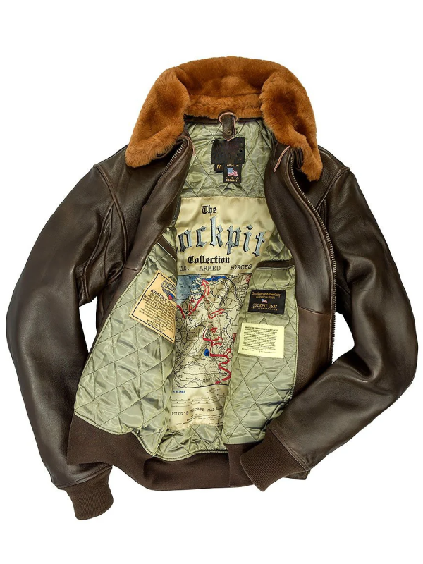 Don us navy lambskin g1 flight jacket mens brown lining