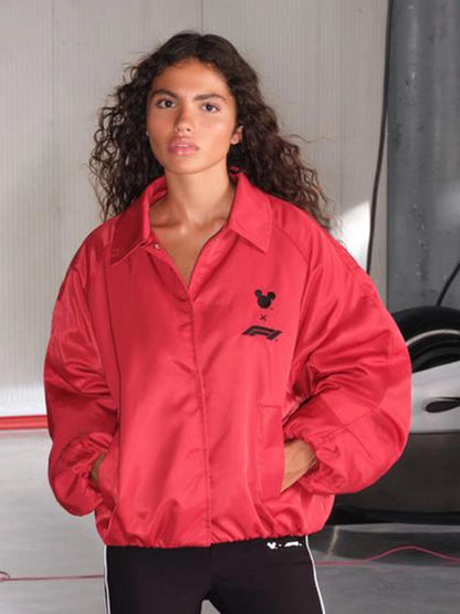 F1 x Disney 2026 Womens Red Puffer Full Snap Jacket
