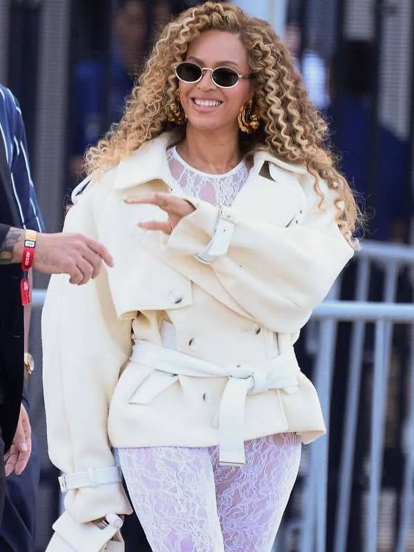 FIFA World Cup 2026 Final Beyonce Cream Wool Trench Coat
