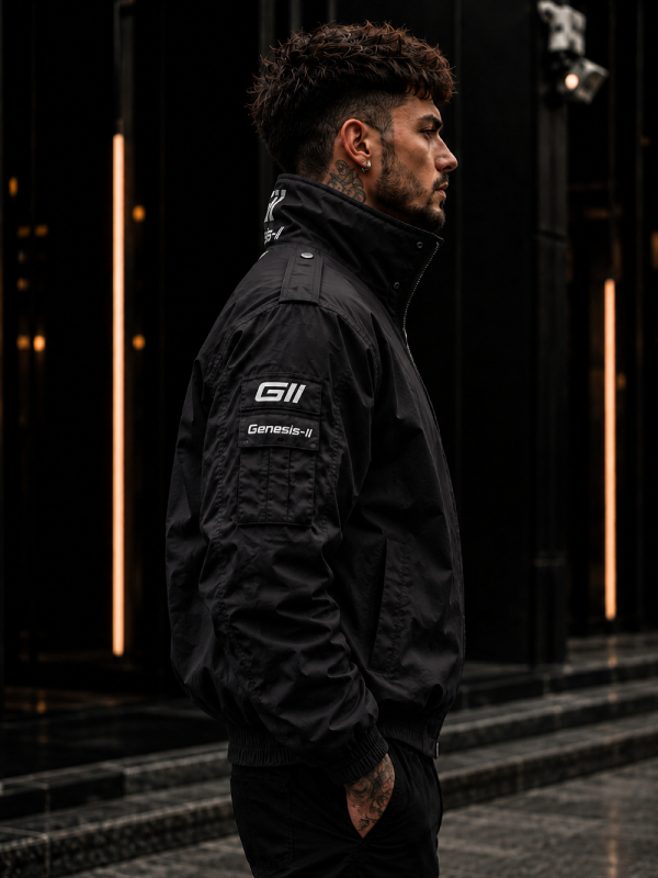 Genesis-II Techwear Jacket Red Waterproof Urban Streetwear