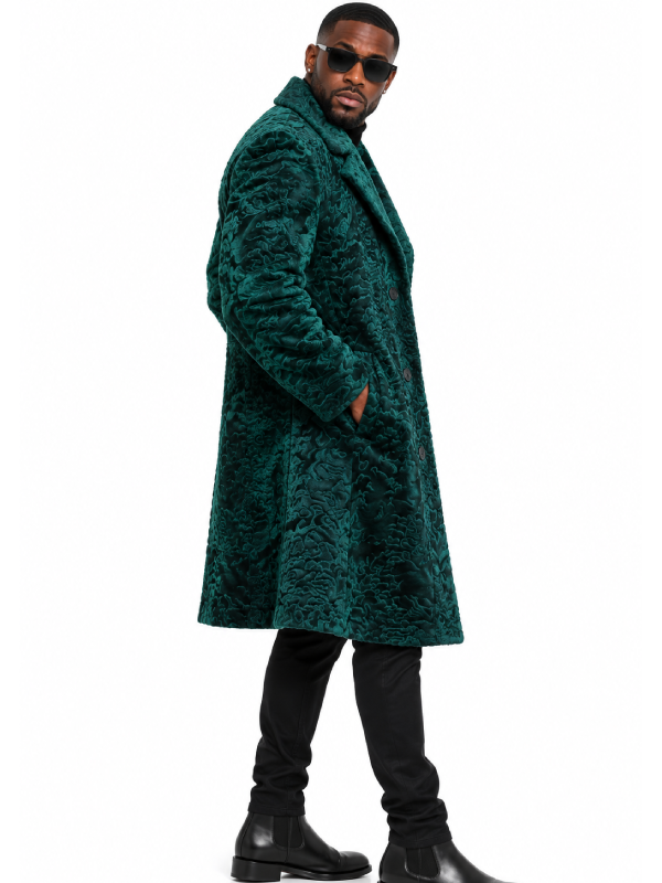 Green Persian Lamb Fur Coat for Men