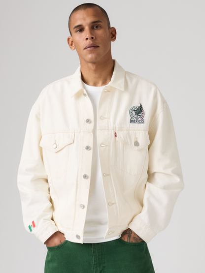 Green denim trucker jacket Mexico national team outerwear