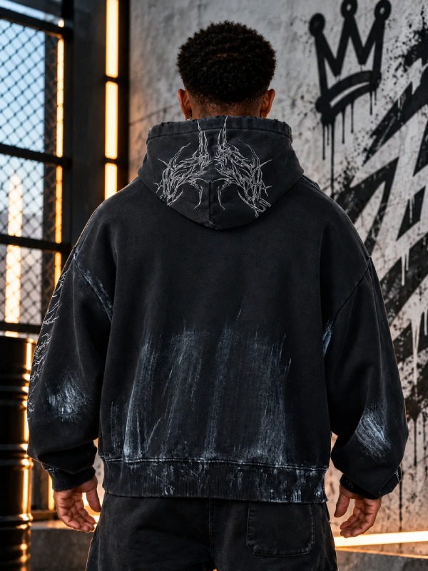 Grey Washed Oversized Hoodie