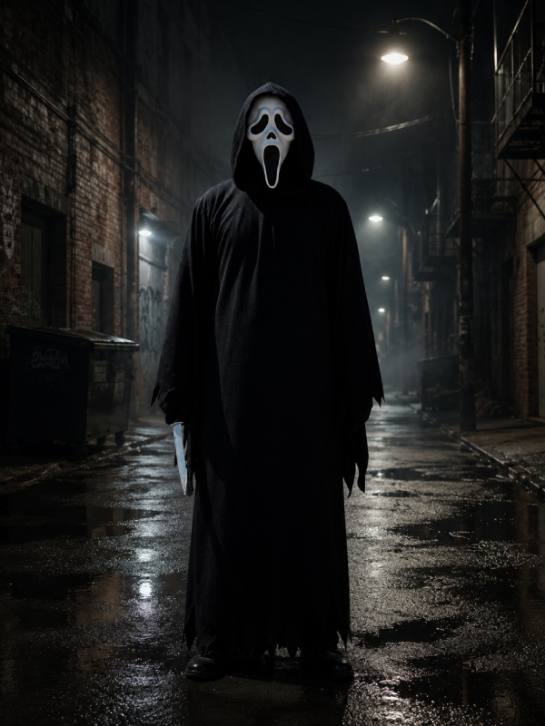 Halloween Ghostface Robe Costume Black