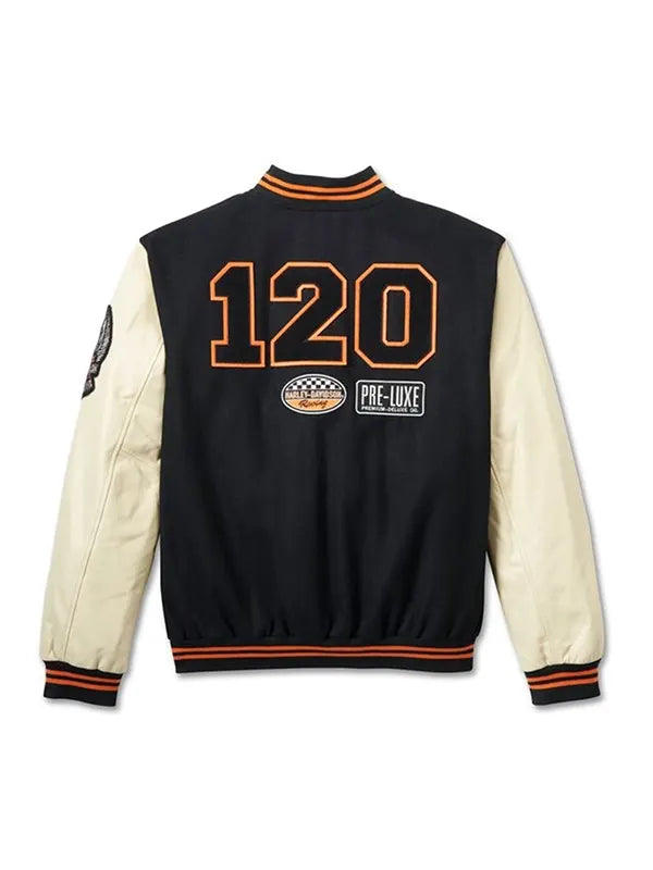 Harley Davidson 120th Anniversary Black Varsity Jacket
