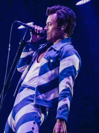 Harry Styles Love On Tour Madison Square Garden Blue and White Track Jacket