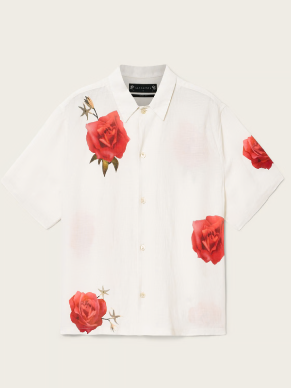 Hawaiian collar linen shirt
