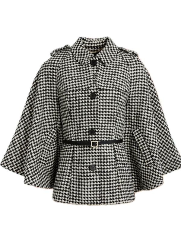 Houndstooth Wool Cape Women The Gentlemen S02 Inspired Cape Jacket