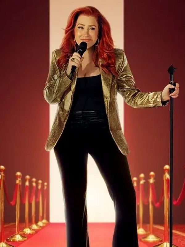 It Was an Accidents 2026 Lisa Ann Walter Metallic Golden Blazer