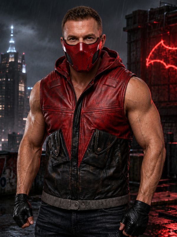 Jason Todd Cosplay Inspired Hooded Vest Red Hood Costume Accessory for Comic
