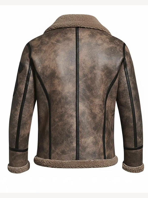 Jungle Brown Shearling Men Winter Sheepskin Coat