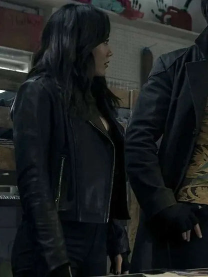 Karen Fukuhara The Boys 2026 Black Leather Jacket