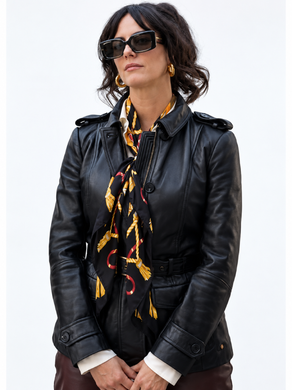 Kaya Scodelario The Gentlemen S02 Black Leather Jacket