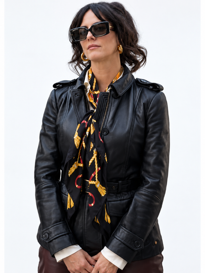 Kaya Scodelario The Gentlemen S02 Black Leather Jacket