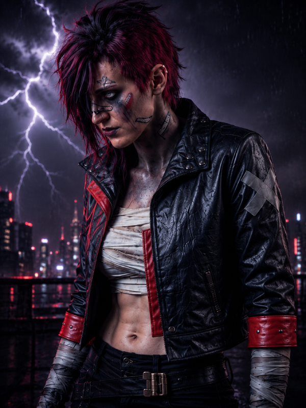 LOL Arcane Vi Jacket Faux Leather Fighter Style Cosplay Outfit Unisex