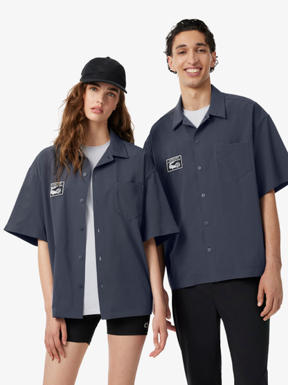 Lacoste x Alpine 2026 Dark Grey Poplin Button Up Shirt